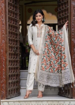 Chanderi Print Kurti - Image 3