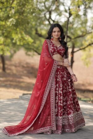 Red Lehenga Choli - Image 4