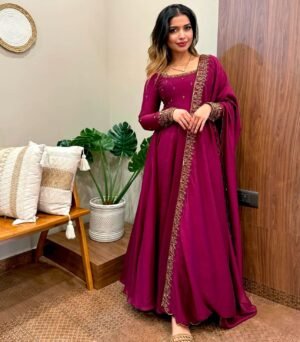 Vichitra Silk Gown