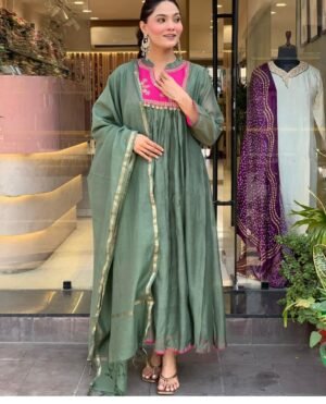 Chanderi suit - Image 6