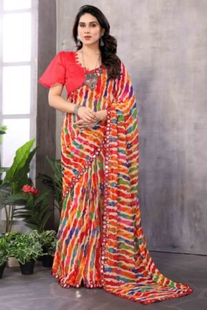 Multicolour Printed Saree